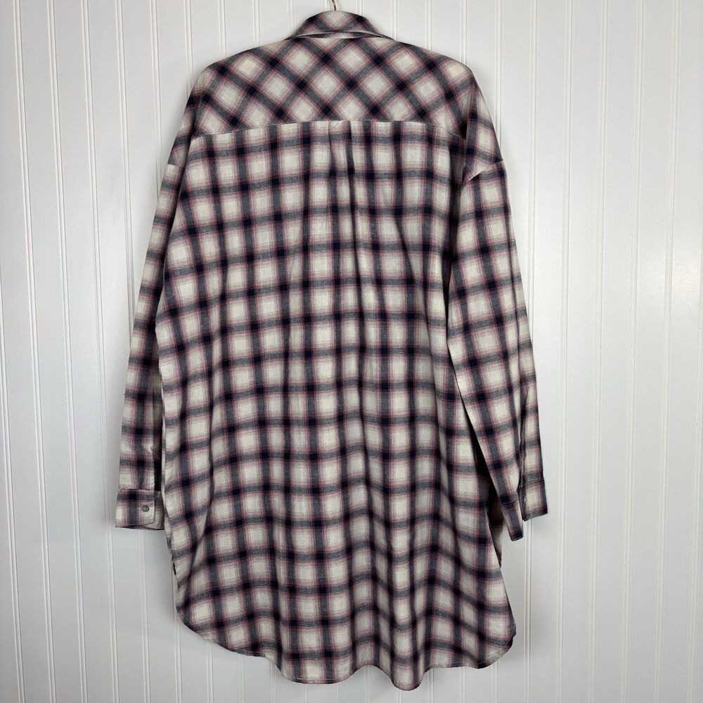 POL Womens Western Pink Plaid Button Down Tunic Size L Rodeo Festival Star Studs - Picture 2 of 13